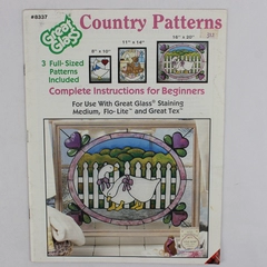 Great Glass Country Patterns 3 Full-Size Stained Glass Templates #8337