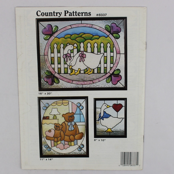 Great Glass Country Patterns 3 Full-Size Stained Glass Templates #8337
