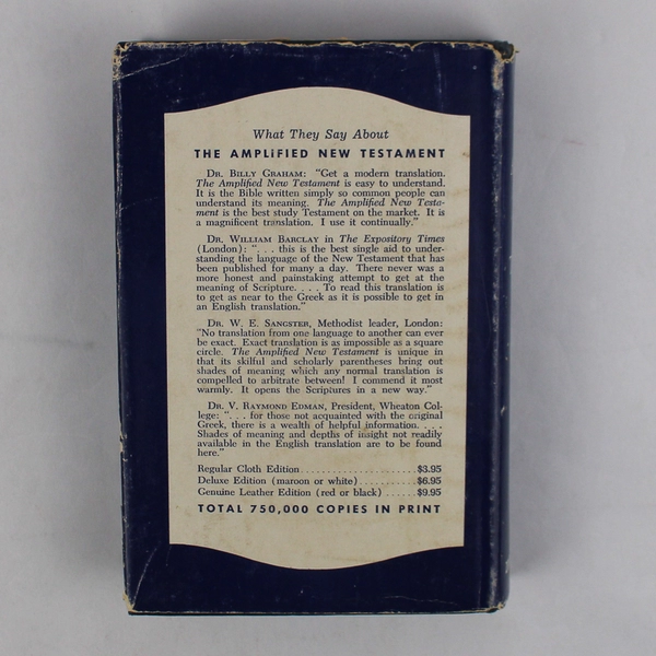 The Amplified Old Testament Part Two Job - Malachi 1962 2nd Edition Hardcover DJ