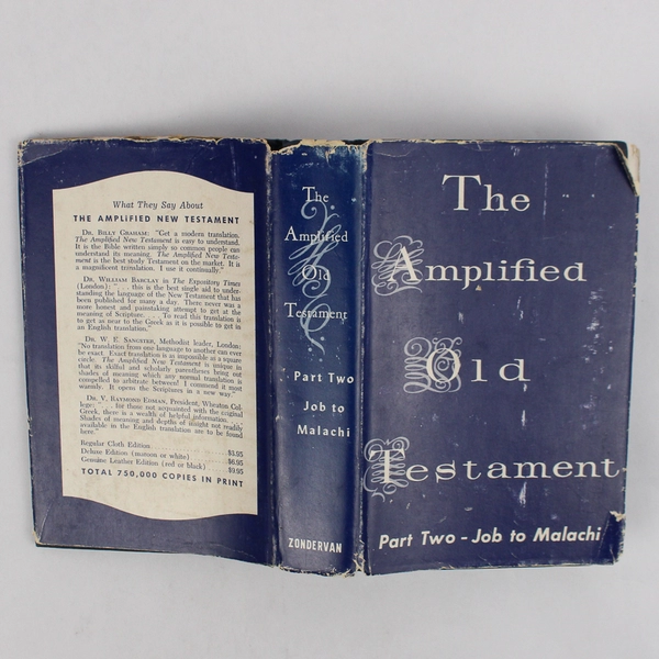 The Amplified Old Testament Part Two Job - Malachi 1962 2nd Edition Hardcover DJ