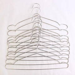 Lot Of 10 matching Unbranded Metal Clothing Hangers For Clothes Stainless Steel