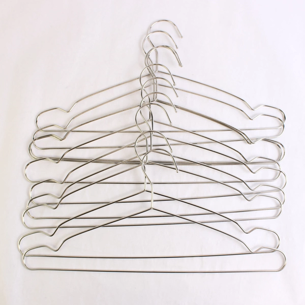 Lot Of 10 matching Unbranded Metal Clothing Hangers For Clothes Stainless Steel
