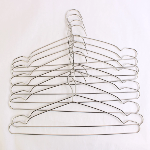 Lot of 9 Matching Unbranded Metal Clothing Hangers For Clothes Stainless Steel