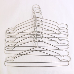 Lot of 9 Matching Unbranded Metal Clothing Hangers For Clothes Stainless Steel
