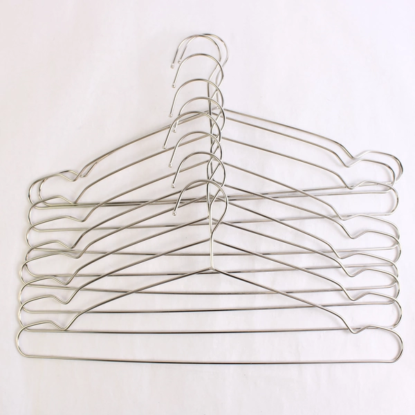 Lot of 9 Matching Unbranded Metal Clothing Hangers For Clothes Stainless Steel