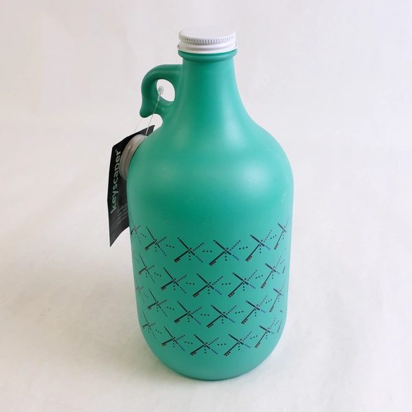 Keyscape Tailgater 64 Oz Glass Jug Oregon PDX Rug Teal Growl 10.5" Tall