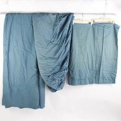 Set Of 4 Matching Arun Agarwal Blue King Sheet Set Fitted Flat 2 Pillowcases