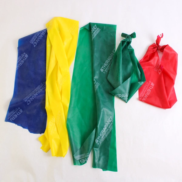 Lot Of 5 Theraband Resistance Exercise Bands Blue Yellow Green Red