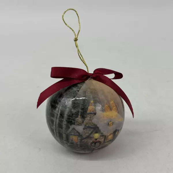 1993 Kurt Adler Thomas Kinkade Stonehearth Hutch Ball Ornament