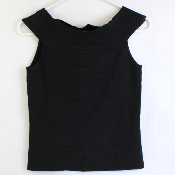 Spenser Jeremy Black Sleeveless Off The Shoulder Top Women's Petite Medium
