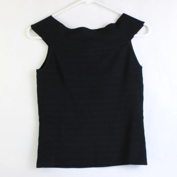 Spenser Jeremy Black Sleeveless Off The Shoulder Top Women's Petite Medium