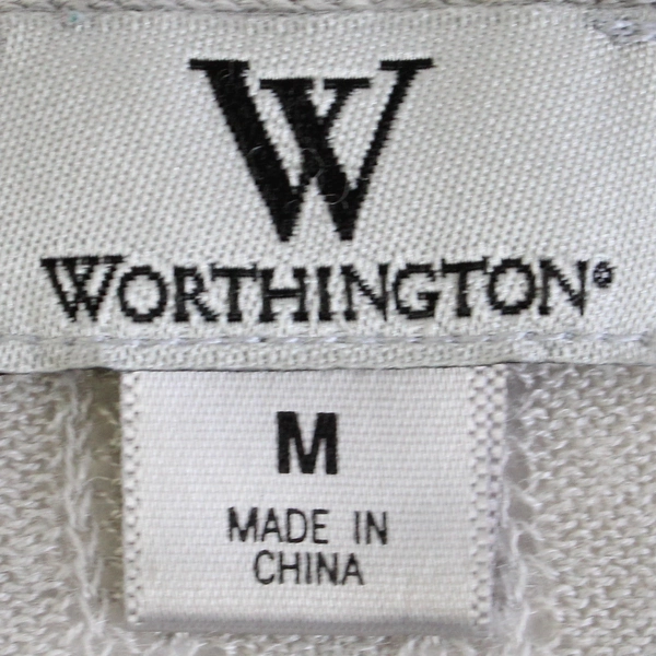 Worthington Cardigan Sheer Gray Button Up Long Sleeves Women's Size M