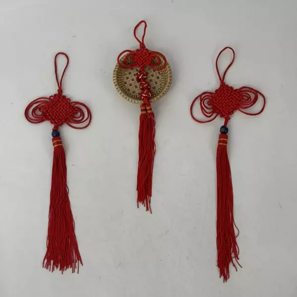 Lot of 3 Chinese Good Fortune Silk Knot Tassels