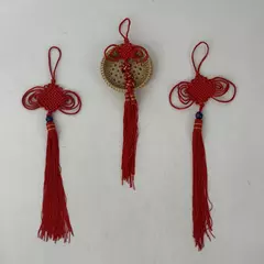 Lot of 3 Chinese Good Fortune Silk Knot Tassels