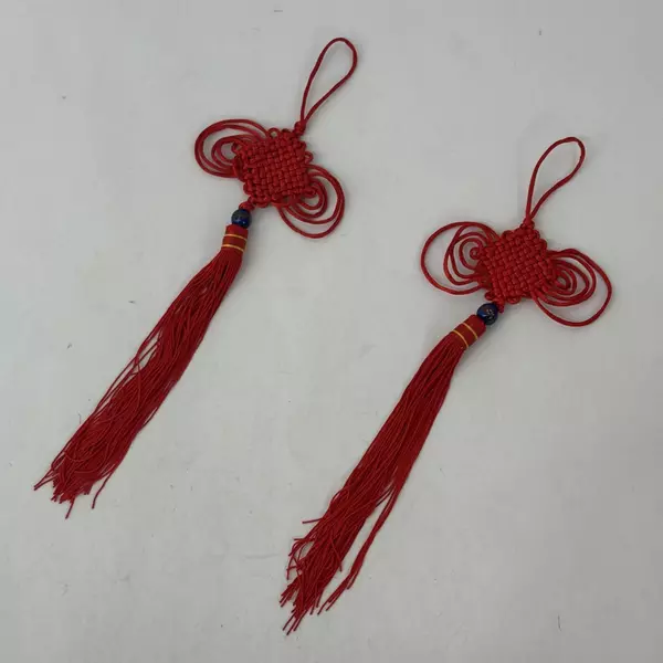Lot of 3 Chinese Good Fortune Silk Knot Tassels