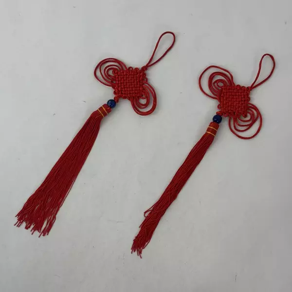 Lot of 3 Chinese Good Fortune Silk Knot Tassels