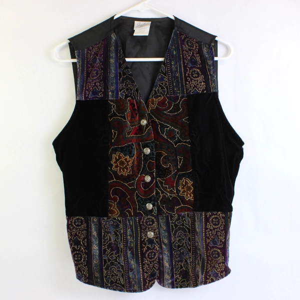 Jaclyn Smith Classics Multicolor Button Up Vest Women's Size Medium