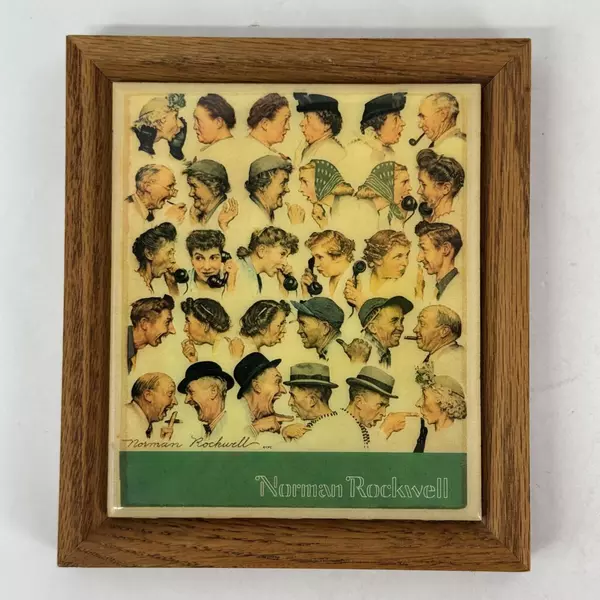 Kimberly Enterprises Norman Rockwell The Gossips Ceramic Tile Trivet