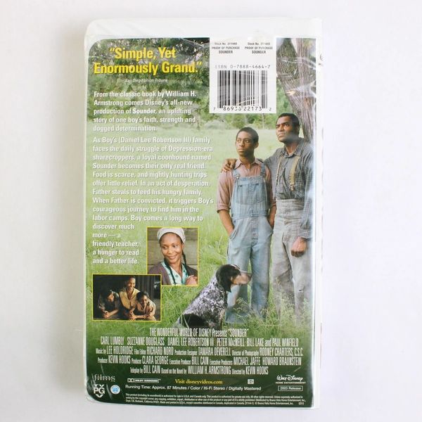 VHS Tape Disney Presents Sounder 2003 Clamshell Case Carl Lumbly