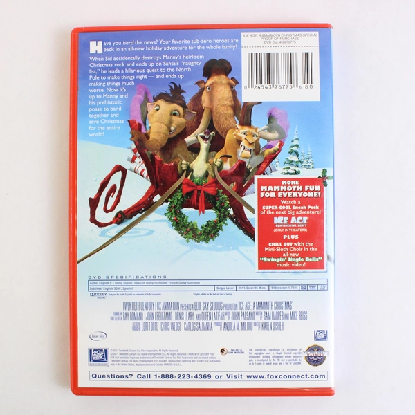 Ice Age A Mammoth Christmas Special 2011 DVD 20th Century Fox Animation
