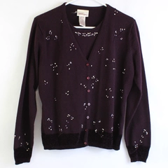 Vintage Worthington Plum Purple Cardigan Women's Size Medium