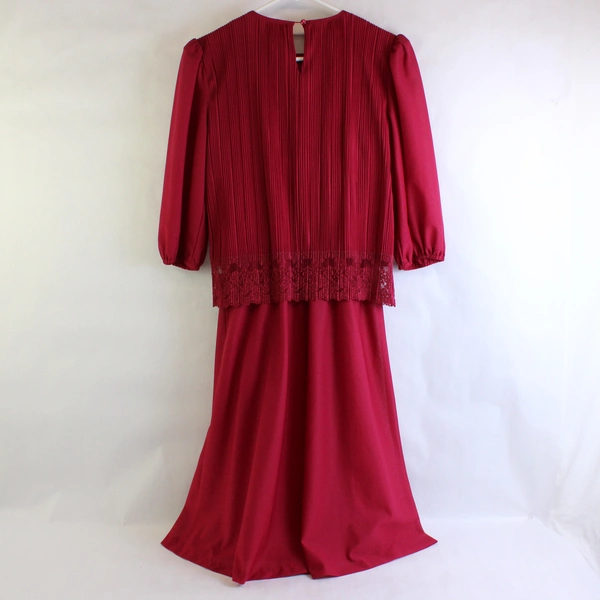Vintage Good Times Sheer Red Shift Dress Women's Size 12P