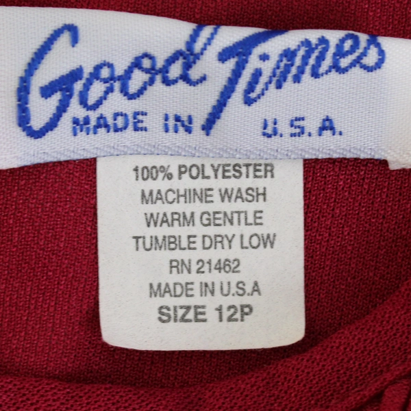 Vintage Good Times Sheer Red Shift Dress Women's Size 12P