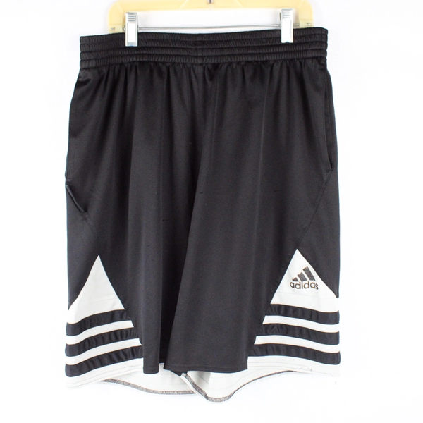 Adidas Basketball Shorts Black/White 9" Inseam Men's Size Large