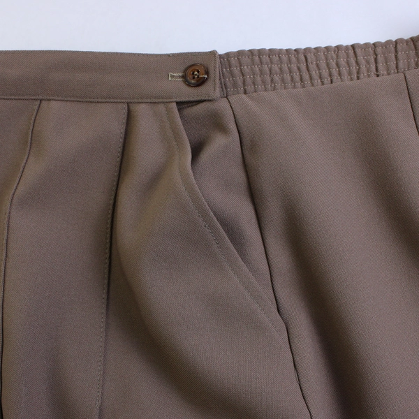 Vintage Pykettes Solid Brown Pleated Midi Skirt Women's Size 12