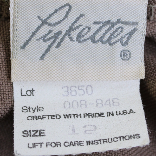 Vintage Pykettes Solid Brown Pleated Midi Skirt Women's Size 12