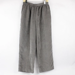 Alfred Dunner Petite Gray Corduroy Loose Pants Elastic Waist Band Women's 10P