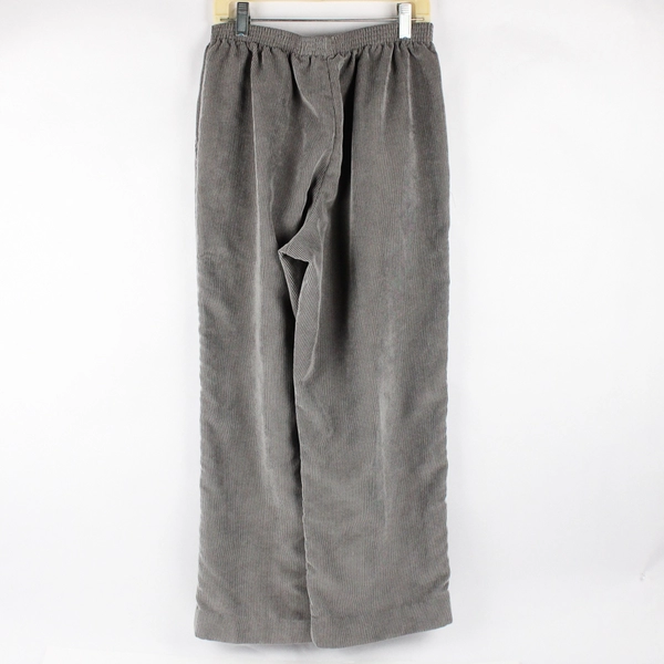 Alfred Dunner Petite Gray Corduroy Loose Pants Elastic Waist Band Women's 10P