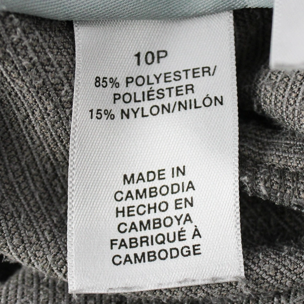 Alfred Dunner Petite Gray Corduroy Loose Pants Elastic Waist Band Women's 10P