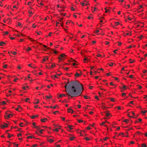 Notations Petite Sleeveless Button Up Collar Red Rose Pattern Women's PM