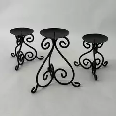 3 Graduated Sized Wrought Iron Pillar Candle Holders From Target 3.5" Diameter