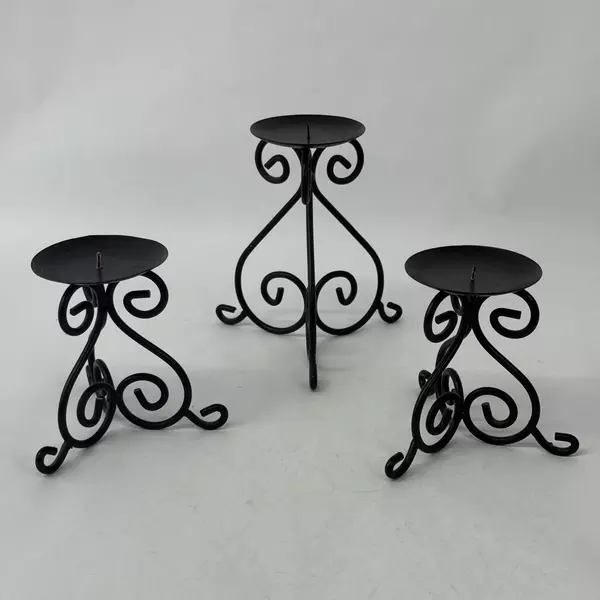 3 Graduated Sized Wrought Iron Pillar Candle Holders From Target 3.5" Diameter