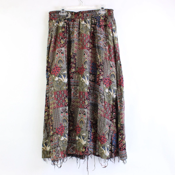 VTG Collectible Gold Giorgio Sant Angelo Multicolor Midi Skirt Women's 10 Flawed