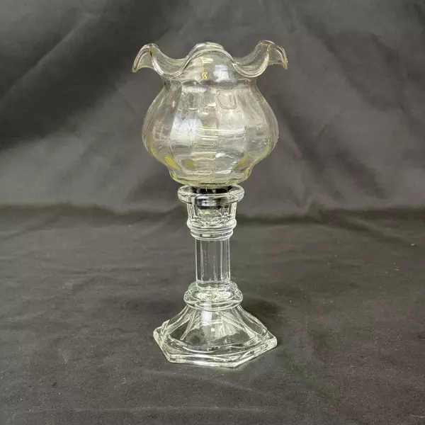 Ruffled Top Glass Candle Holder for Votive or Taper Candles