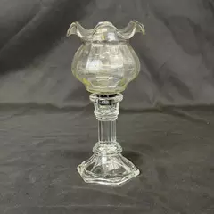 Ruffled Top Glass Candle Holder for Votive or Taper Candles