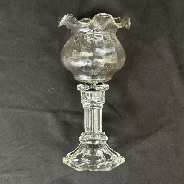 Ruffled Top Glass Candle Holder for Votive or Taper Candles