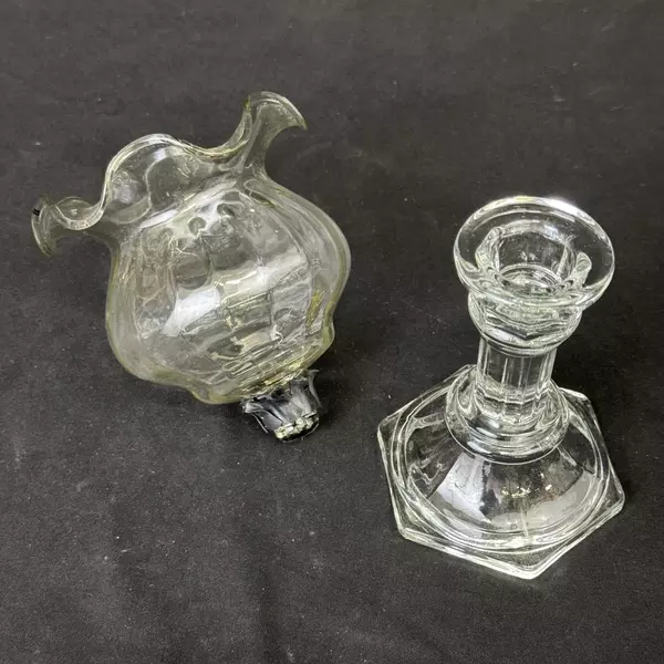 Ruffled Top Glass Candle Holder for Votive or Taper Candles