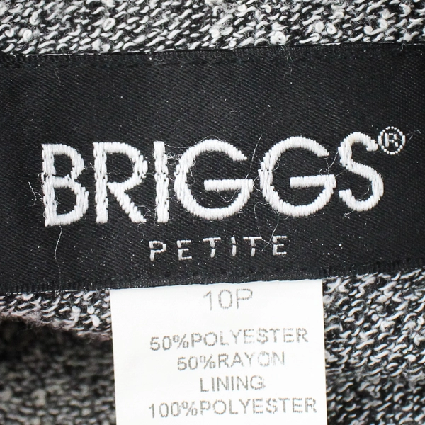 Briggs Petite Gray/White Long Sleeve Collar Jacket Zipper Women's 10P