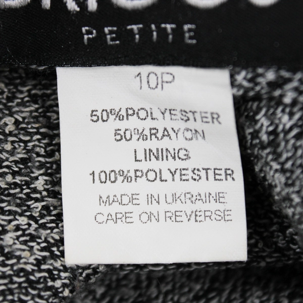 Briggs Petite Gray/White Long Sleeve Collar Jacket Zipper Women's 10P