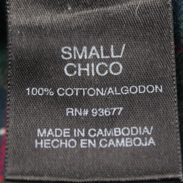 Mix It Long Sleeve Button Up Flannel Shirt Green/Blue Women's Size Small/Chico