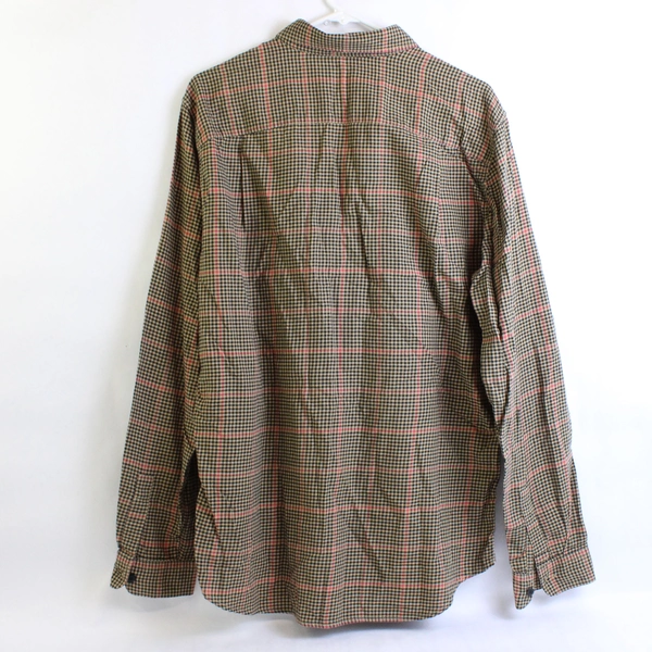 American Eagle Brown Black and Red Check Button-Down Men's LT
