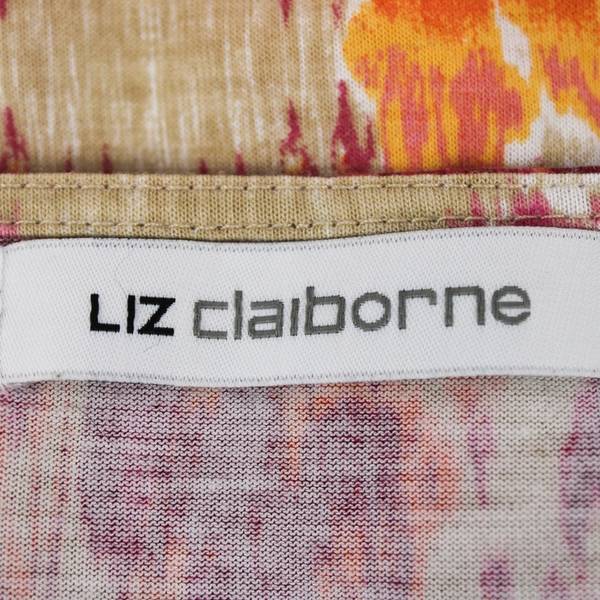 Liz Claiborne Short Sleeve Top T-Shirt Tie Dye Pink/Orange Women's Size M