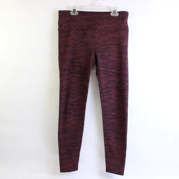 Kyodan Maroon and Black Athletic Leggings Women's Size Medium