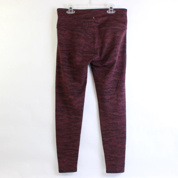 Kyodan Maroon and Black Athletic Leggings Women's Size Medium