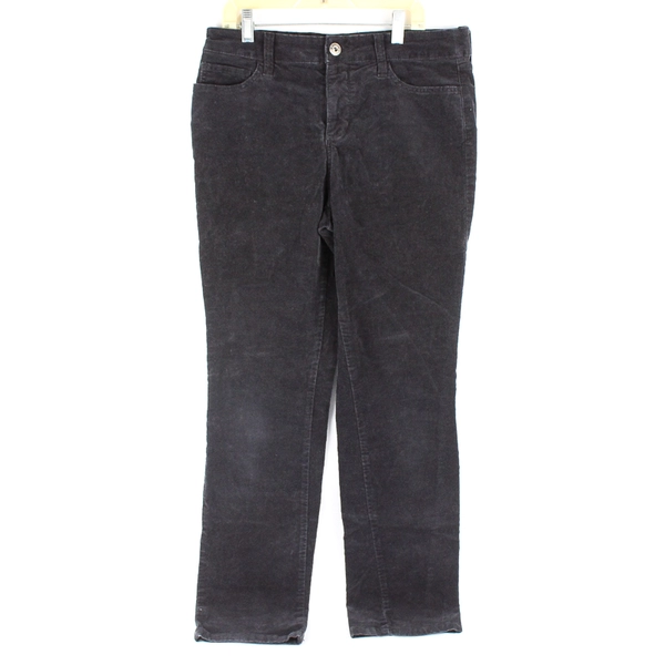St. John's Bay Black Straight-Leg Corduroy Pants Women's 10