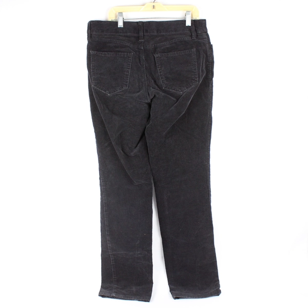 St. John's Bay Black Straight-Leg Corduroy Pants Women's 10
